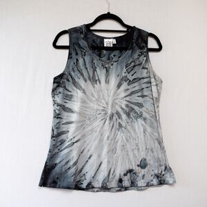 Parsley and Sage womens M tie-dye gray tank top